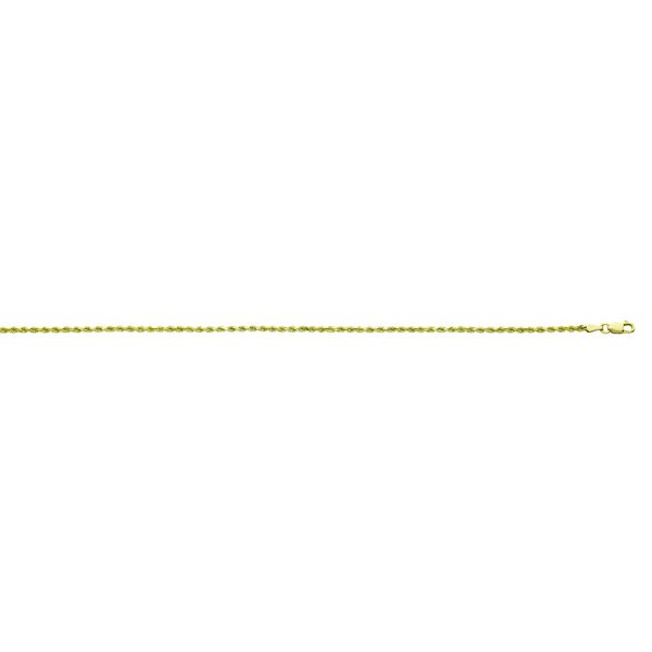 14K Yellow Gold 2.1mm Diamond Cut Rope<br />006-016