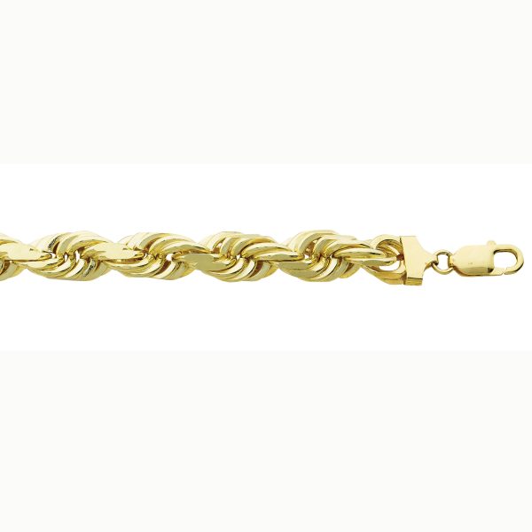 14K Yellow Gold 13.0mm Diamond Cut Rope<br />006-140