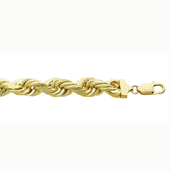 14K Yellow Gold 17.1mm Diamond Cut Rope<br />006-180