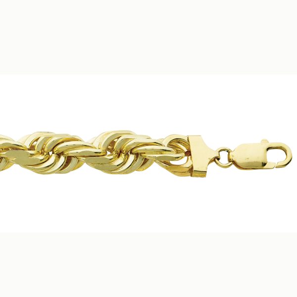 14K Yellow Gold 24.0mm Diamond Cut Rope<br />006-250
