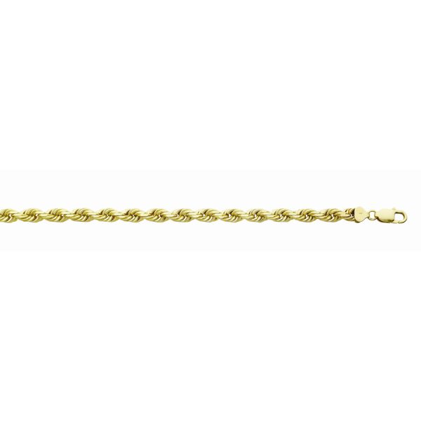 10K Yellow Gold 6.9mm Diamond Cut Rope<br />007-070