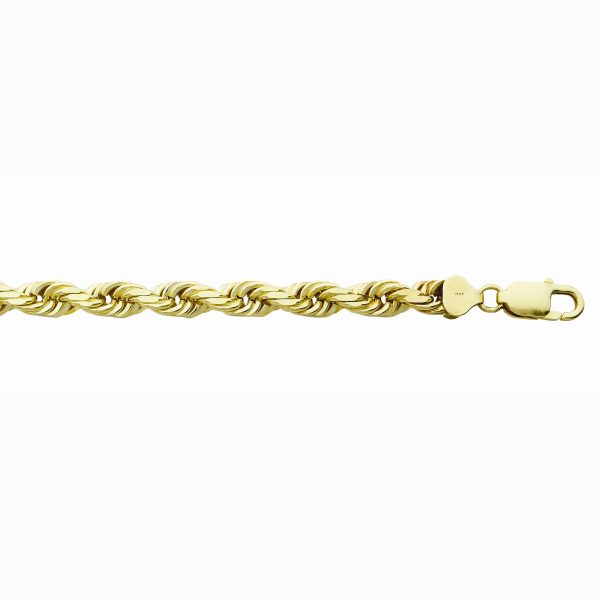 10K Yellow Gold 13.0mm Diamond Cut Rope<br />007-140