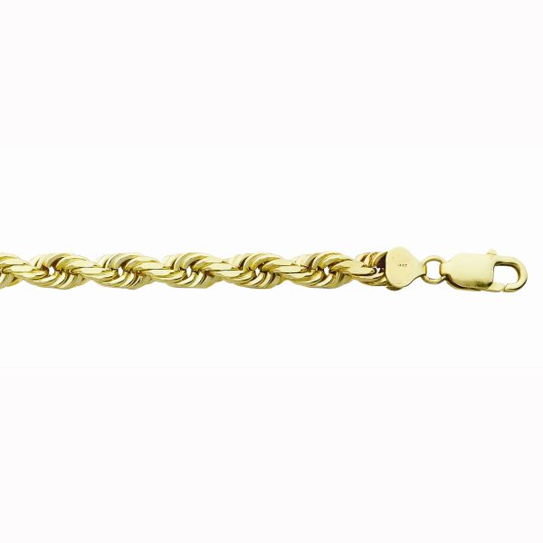 10K Yellow Gold 14.0mm Diamond Cut Rope<br />007-150