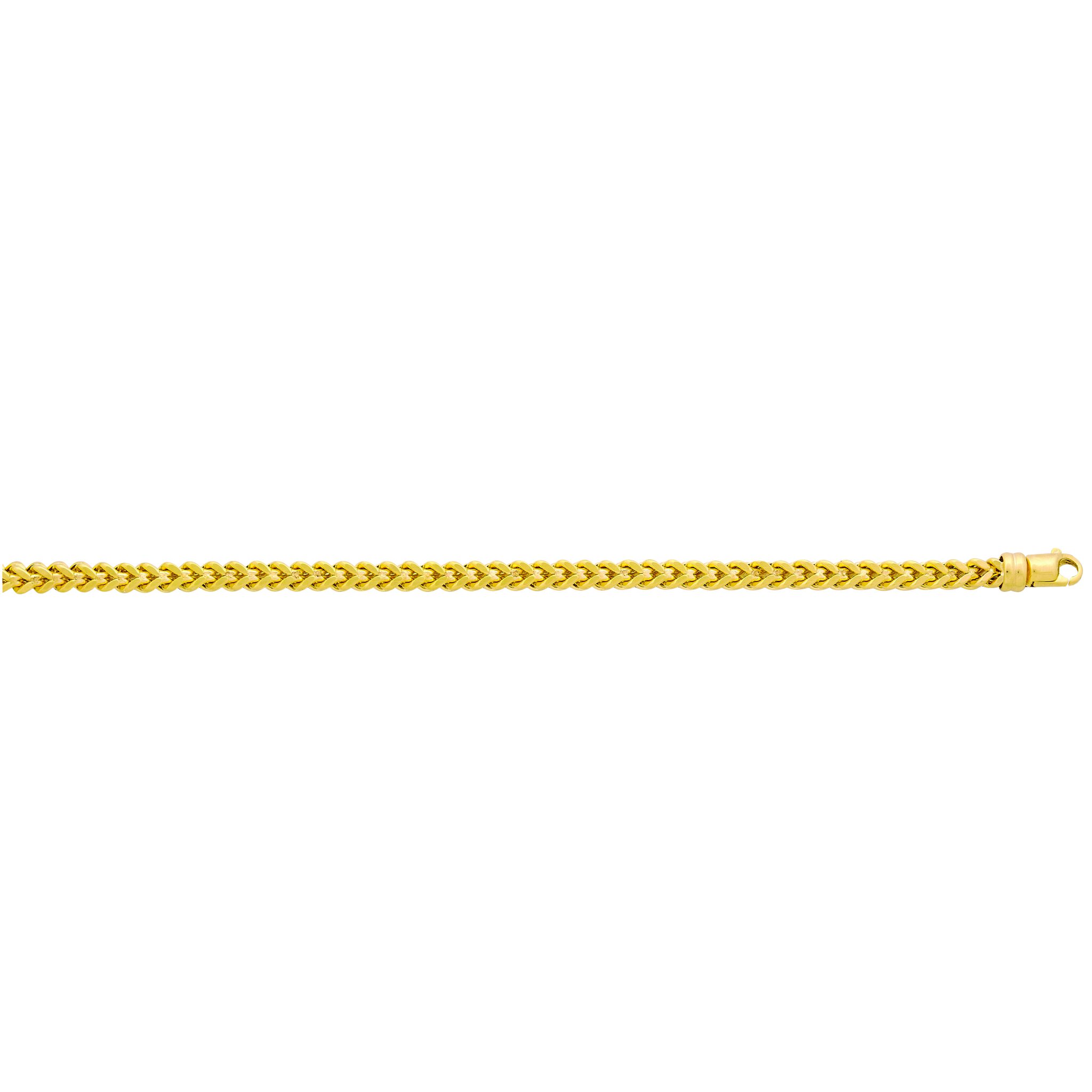 10K Yellow Gold 5.84mm Semi-Solid Diamond Cut Square Franco Chain375 ...