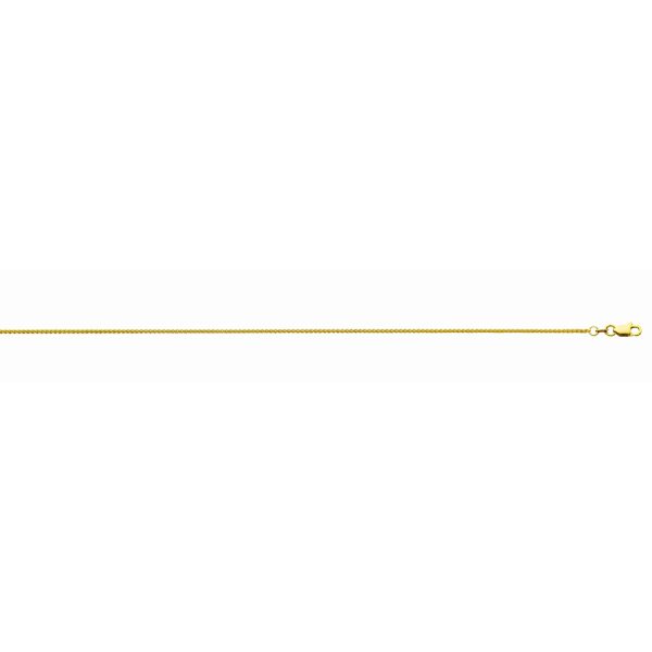 18K Yellow Gold 1.3mm Round Wheat Chain <br />18-204Y