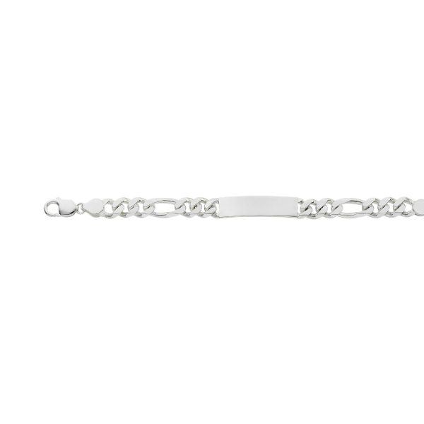 Sterling Silver Anti-Tarnish 11.3mm Figaro Link ID Braclet <br />IDF-300