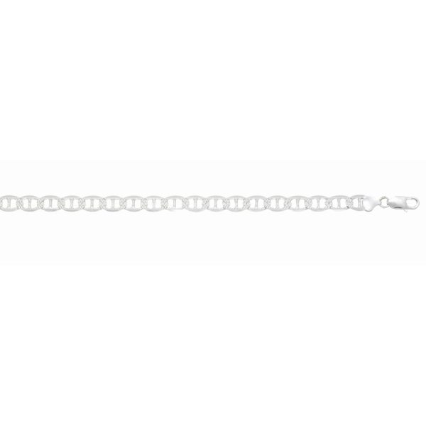 Sterling Silver Anti-Tarnish 8.0mm Semi-Pavé Marine Link <br />SS-37-180