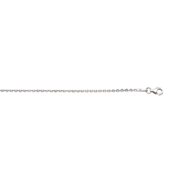 Sterling Silver Rhodium Plated 2.1mm Diamond Cut Cable Chain <br />SSR-18-050