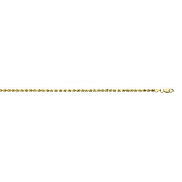 10K Yellow Gold 3.0mm Hollow Diamond Cut Rope <br />003-023