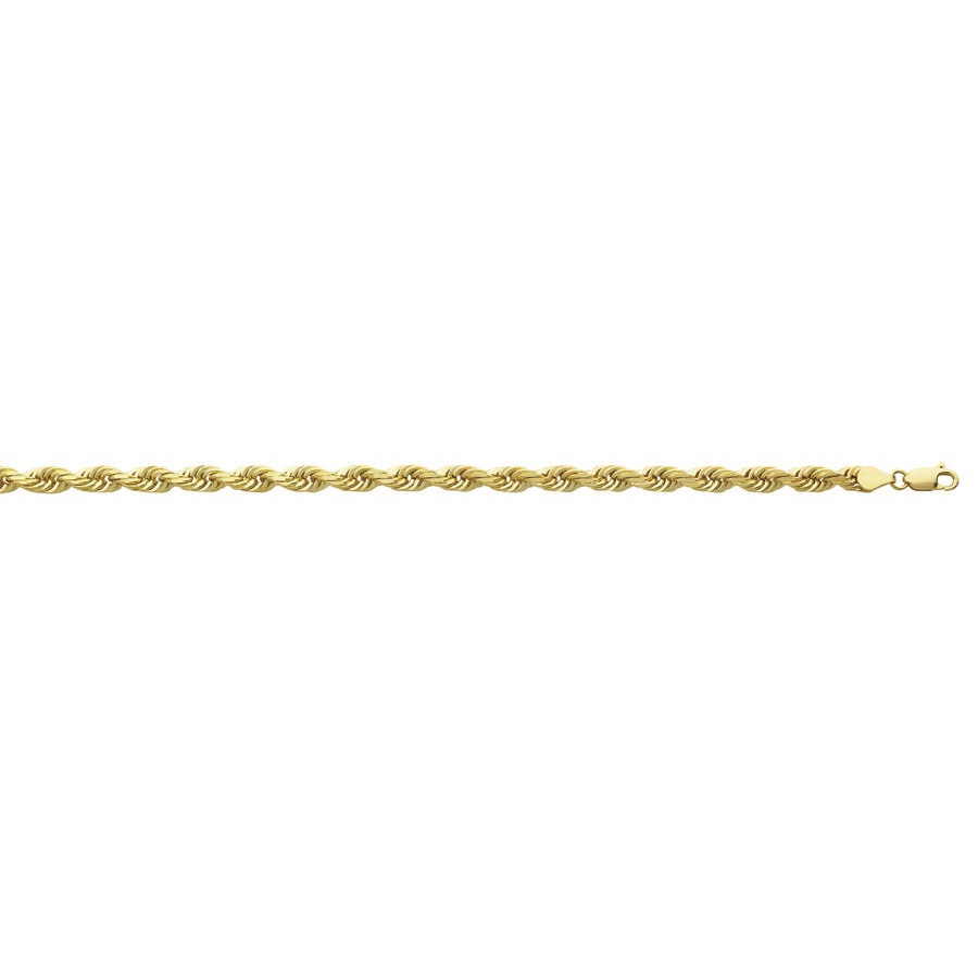 10K Yellow Gold 5.7mm Hollow Diamond Cut Rope <br />003-040