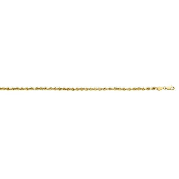 14K Yellow Gold 3.5mm Hollow Diamond Cut Rope <br />004-025