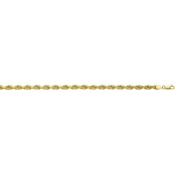 14K Yellow Gold 5.7mm Hollow Diamond Cut Rope <br />004-040