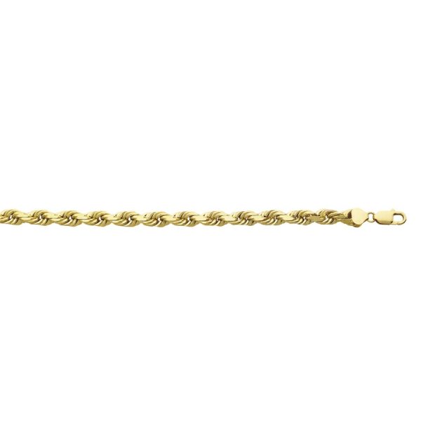 14K Yellow Gold 7.7mm Hollow Diamond Cut Rope <br />004-080