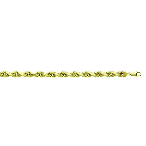 14K Yellow Gold 8.8mm Hollow Diamond Cut Rope <br />004-100