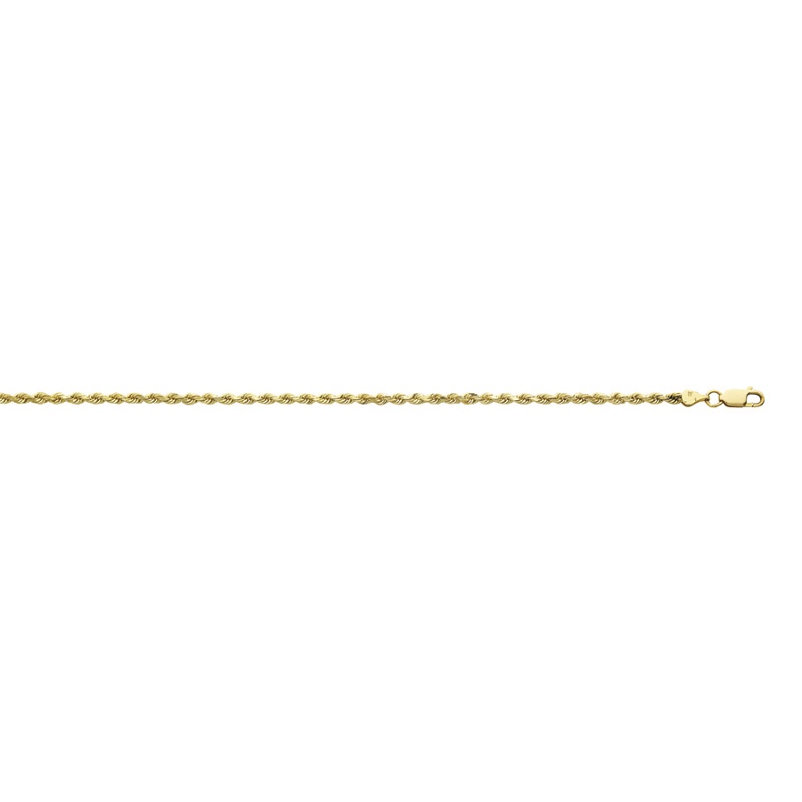 14K Yellow Gold 2.8mm Diamond Cut Rope <br />006-021