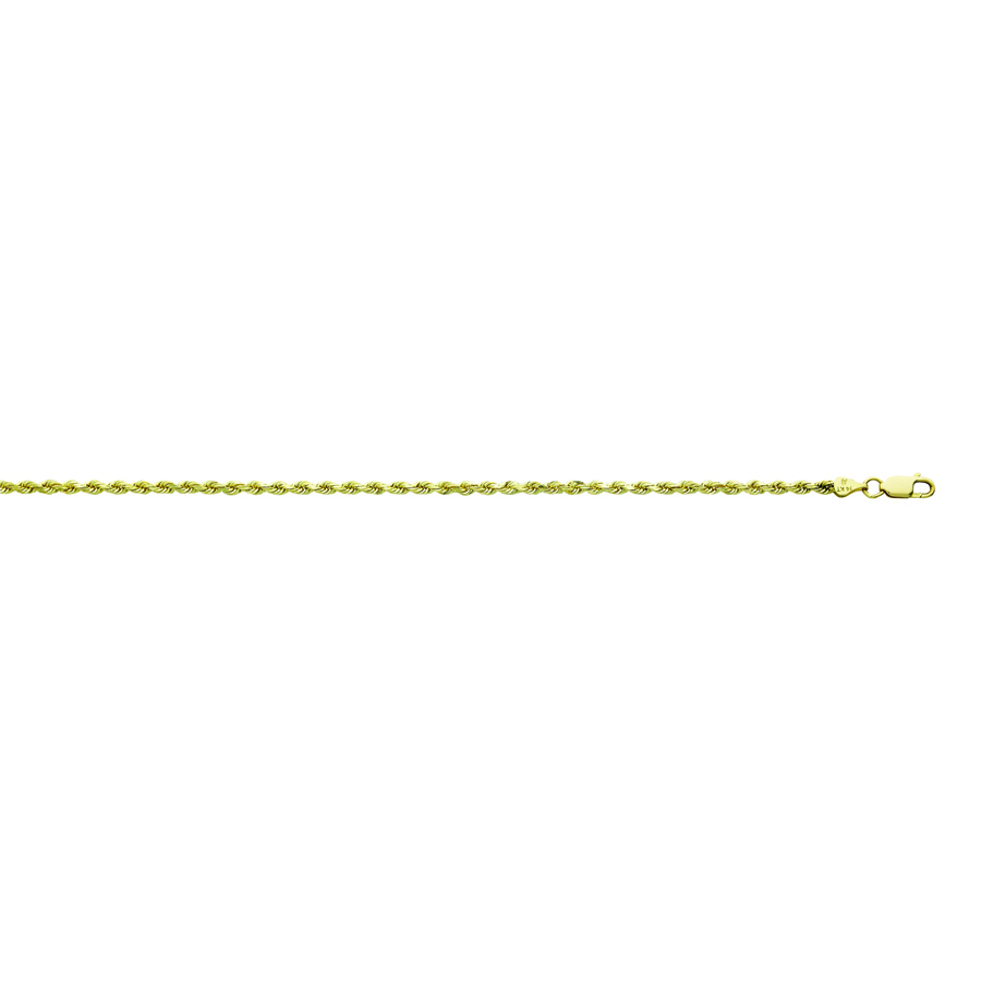 14K Yellow Gold 3.0mm Diamond Cut Rope <br />006-023