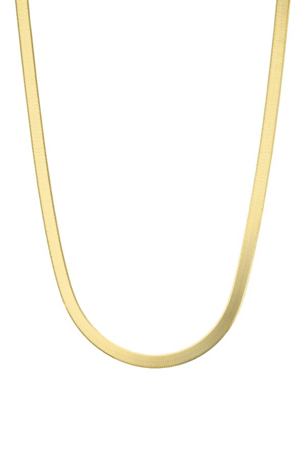 14K Yellow Gold 4mm Herringbone Chain <br />110-040 - Image 2