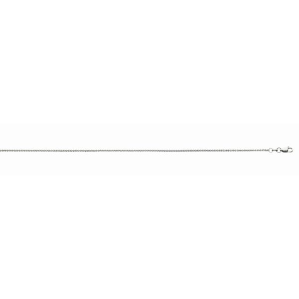18K White Gold 1.3mm Round Wheat Chain <br />18-204W