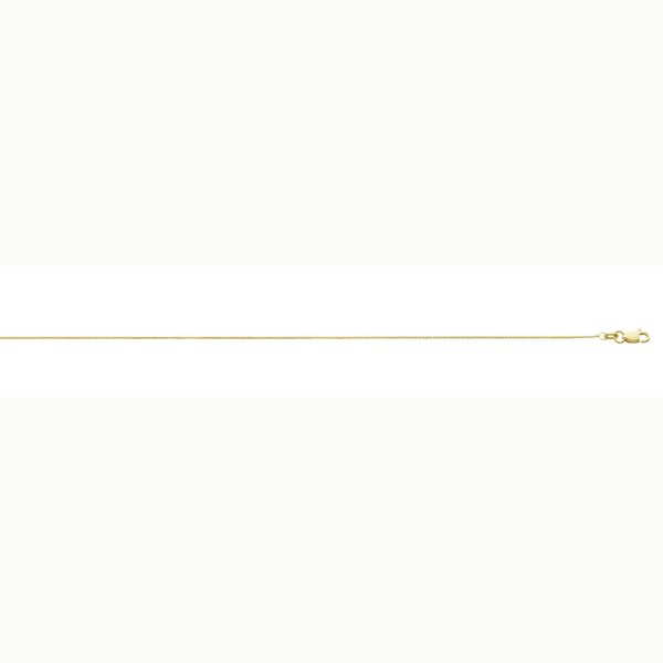 14K Yellow Gold 0.75mm Diamond Cut Round Wheat Chain <br />220-201