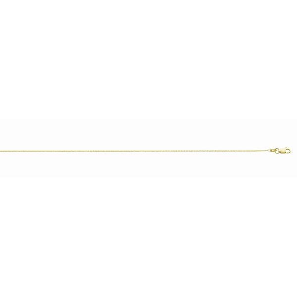 14K Yellow Gold 0.9mm Diamond Cut Round Wheat Chain <br />220-203