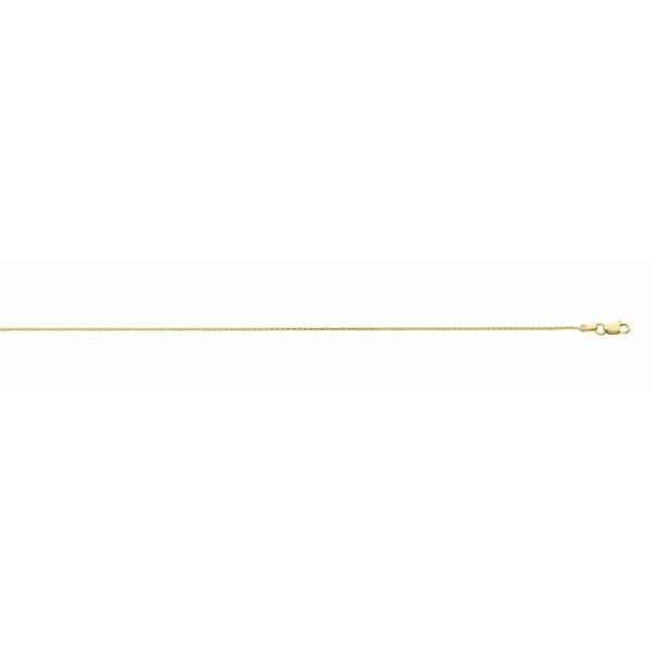 14K Yellow Gold 1.0mm Diamond Cut Round Wheat Chain <br />220-205