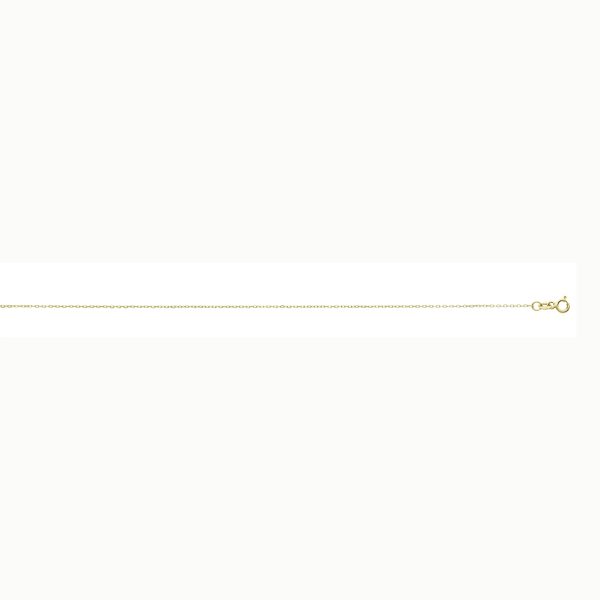 14K Yellow Gold 0.68mm Diamond Cut Cable Chain with 4.5mm Spring Ring <br />220-298