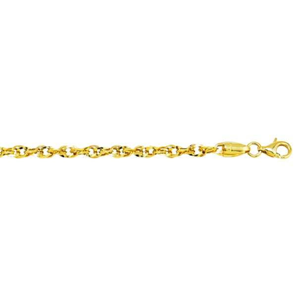 14K Yellow Gold 3.0mm Fancy Designer Rope Chain <br />220-339