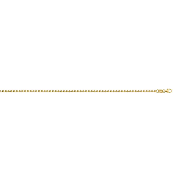 14K Yellow Gold 2.0mm Polished Ball (Military) Chain <br />220-343