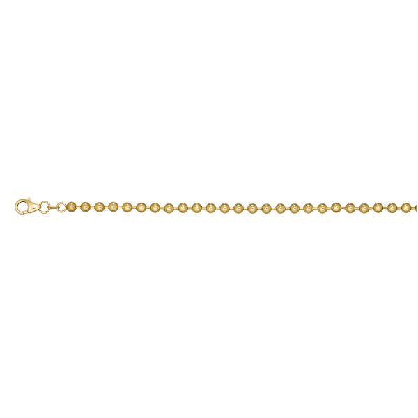 14K Yellow Gold 3.0mm Polished Ball (Military) Chain <br />220-345