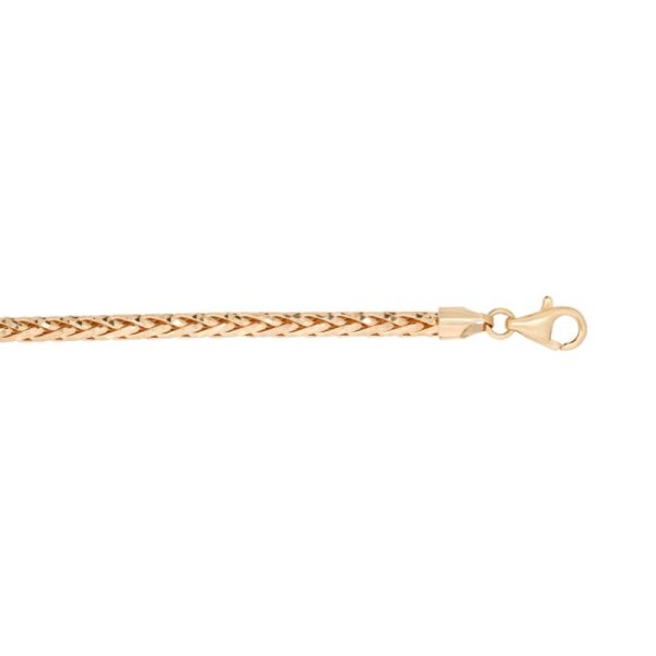 14K Yellow Gold 3.0mm Diamond Cut Round Wheat Chain <br />220-350