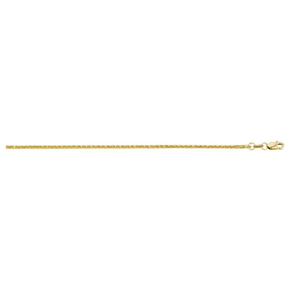 10K Yellow Gold 1.2mm Diamond Cut Round Wheat Chain <br />221-130
