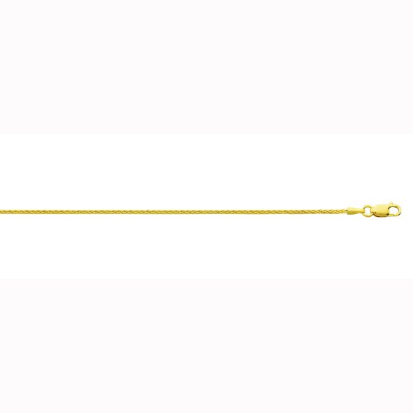 10K Yellow Gold 1.5mm Diamond Cut Round Wheat Chain <br />221-139