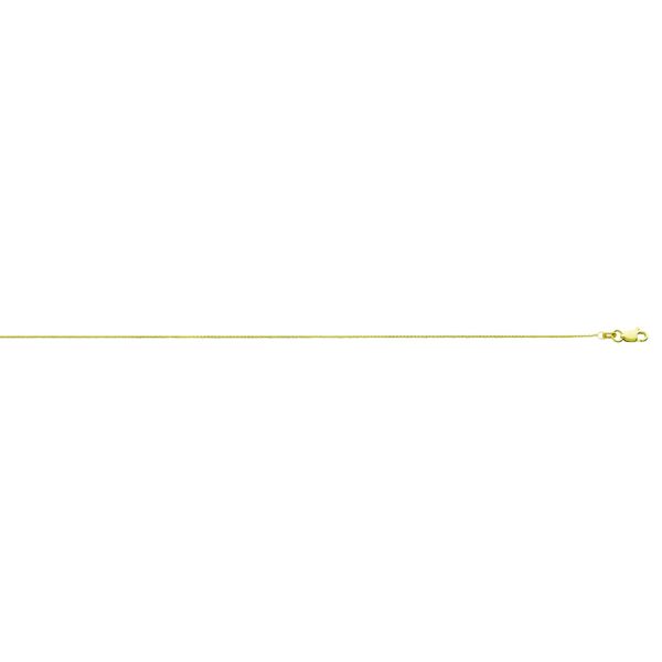 10K Yellow Gold 0.9mm Diamond Cut Round Wheat Chain <br />221-203