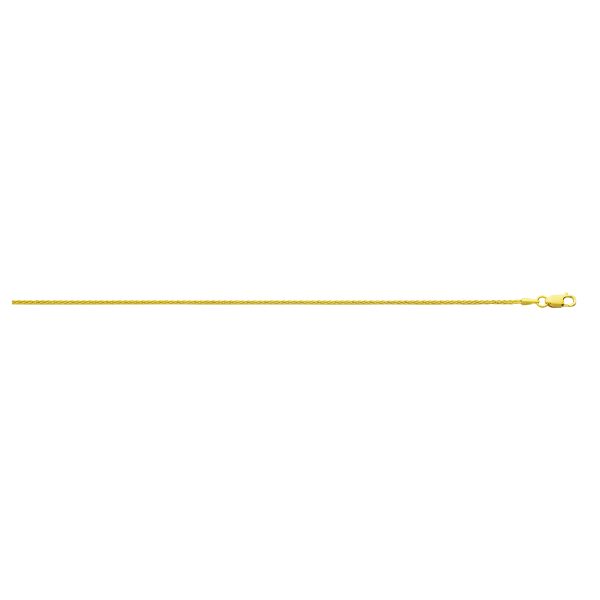 10K Yellow Gold 1.0mm Diamond Cut Round Wheat Chain <br />221-205