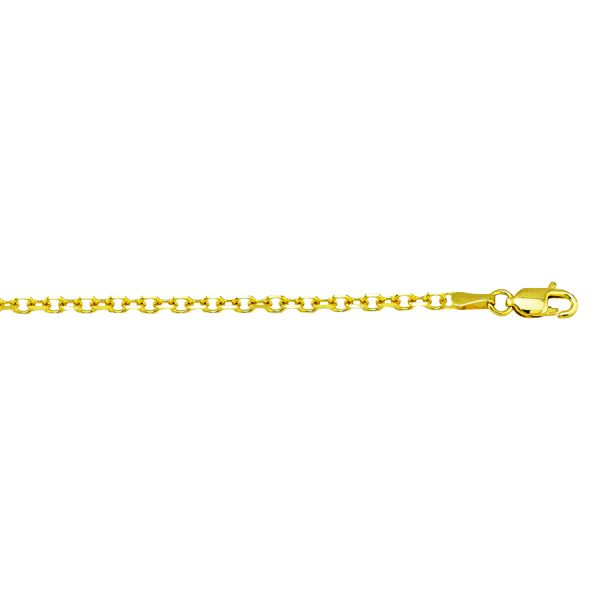 10K Yellow Gold 2.2mm Diamond Cut Cable Chain <br />221-335