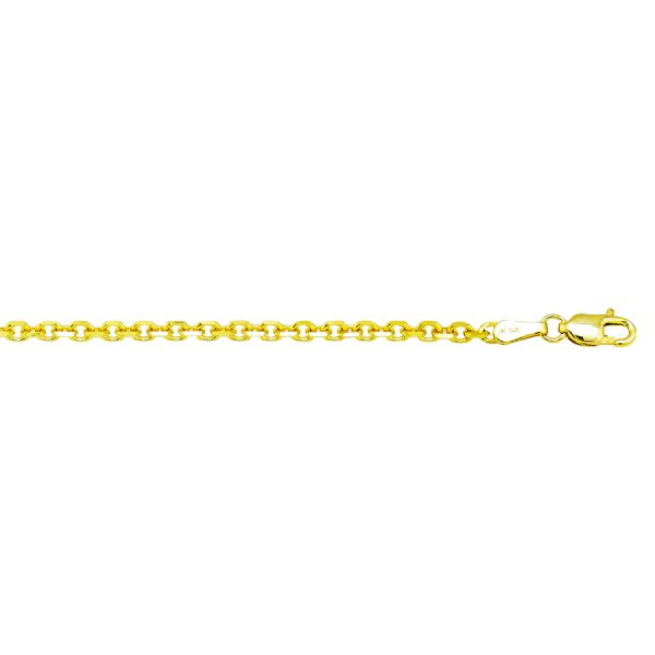 10K Yellow Gold 2.4mm Diamond Cut Cable Chain <br />221-336