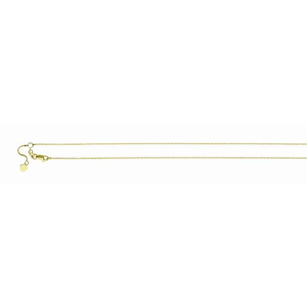 14K Yellow Gold 0.85mm Adjustable Box Chain <br />230-100