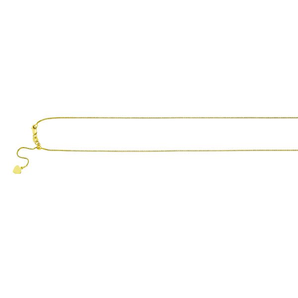 14K Yellow Gold 0.67mm Adjustable Box Chain <br />230-111