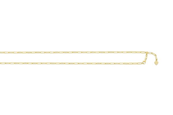 14K Yellow Gold 2.7mm Adjustable Paperclip Chain <br />230-119