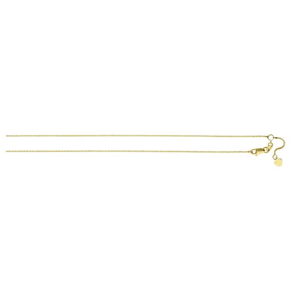 10K Yellow Gold 0.85mm Adjustable Box Chain <br />233-100