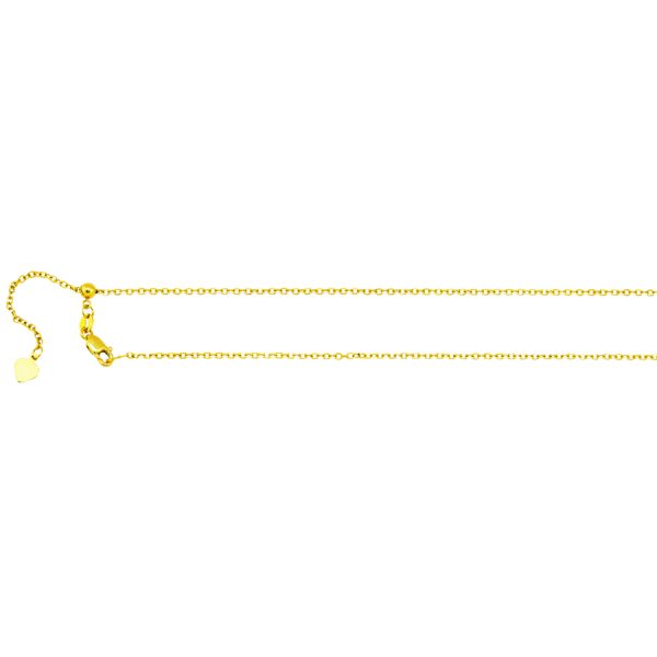 10K Yellow Gold 1.5mm Adjustable Diamond Cut Cable Chain <br />233-106