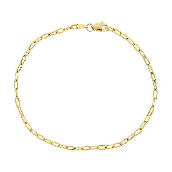14K Yellow Gold 2.2mm Semi-Solid Paperclip Chain <br />292-060