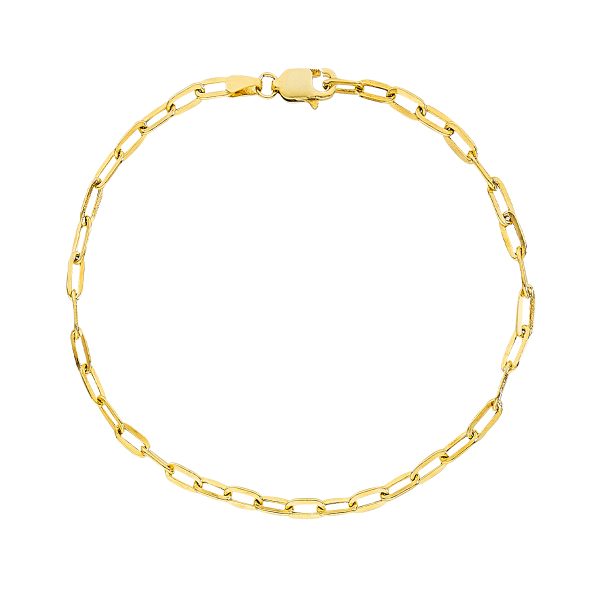 14K Yellow Gold 3.0mm Semi-Solid Paperclip Chain <br />292-080