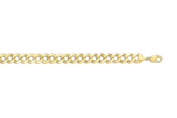 14K Yellow Gold 12.25mm Solid Curb Link <br />304-310