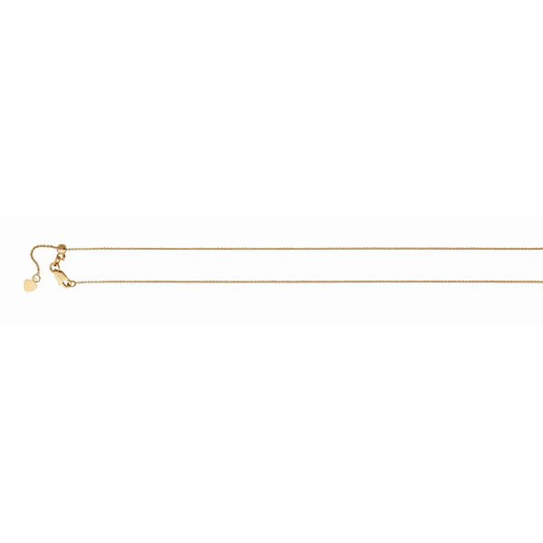 14K Rose Gold 1.1mm Adjustable Diamond Cut Cable Chain <br />330-105