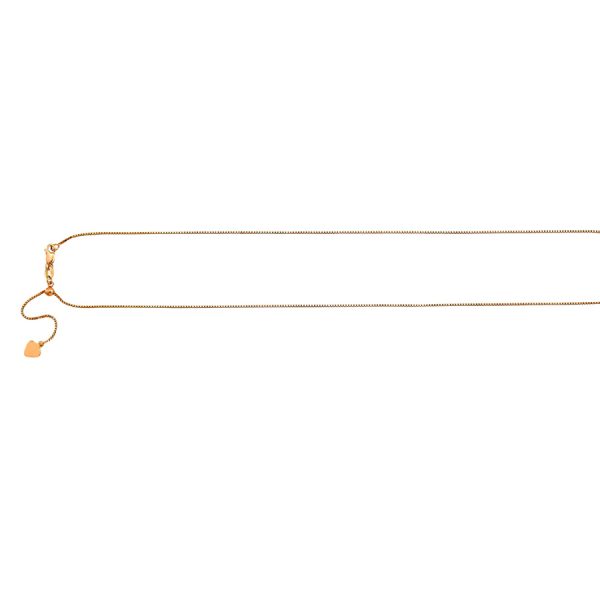 14K Rose Gold 0.67mm Adjustable Box Chain <br />330-111