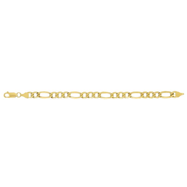 10K Yellow Gold 7.2mm Semi-Solid Figaro Link <br />367-150