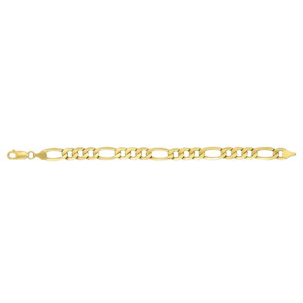 10K Yellow Gold 8.5mm Semi-Solid Figaro Link <br />367-180