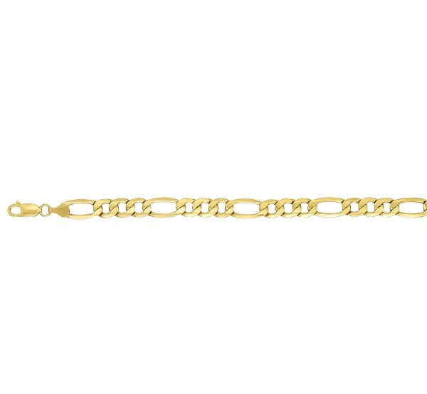 10K Yellow Gold 9.4mm Semi-Solid Figaro Link <br />367-200