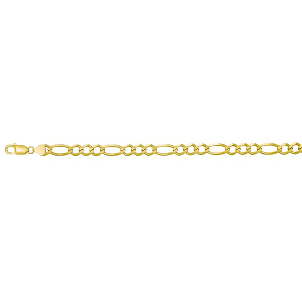 10K Yellow Gold 7.7mm Solid Figaro Link <br />369-210